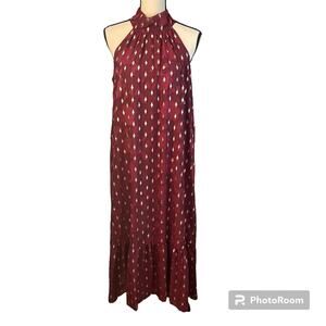 Donna Ricco DR Collection Women's Burgundy Gold Halter Lined Dress Sz 8 Event